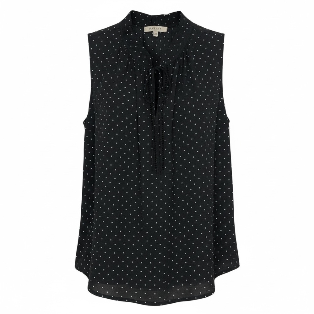 Papaya Black Tie Front Blouse